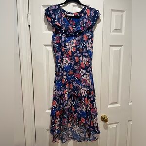 Parker high-low midi dress 100% silk